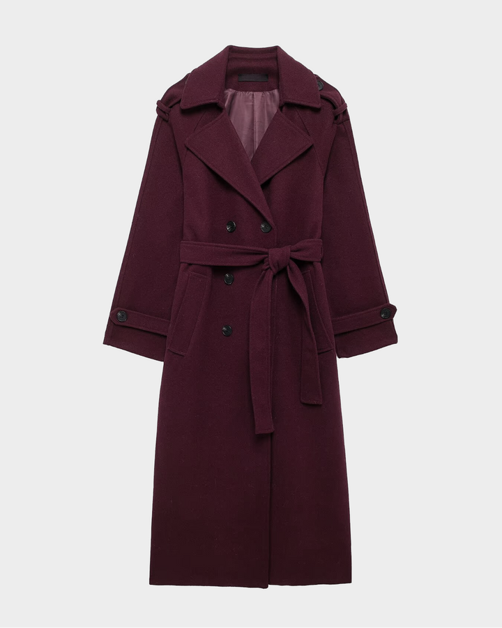 Amalia | Wine Red Trench Coat