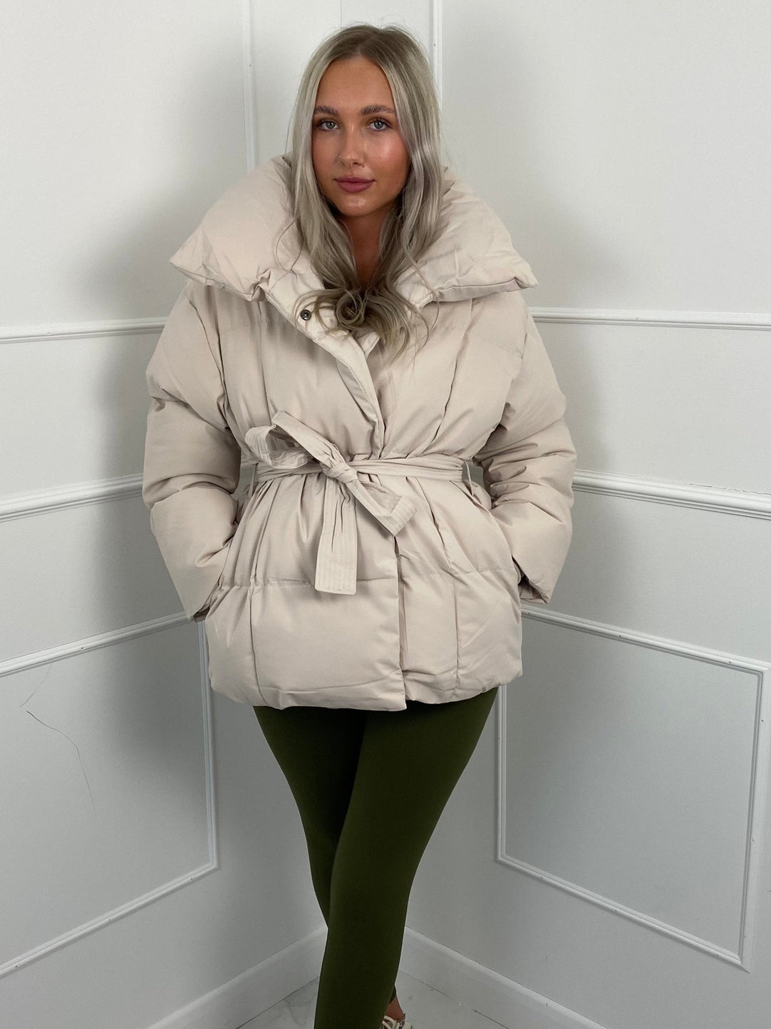 Elina | Quilted Short Jacket with Waist Belt