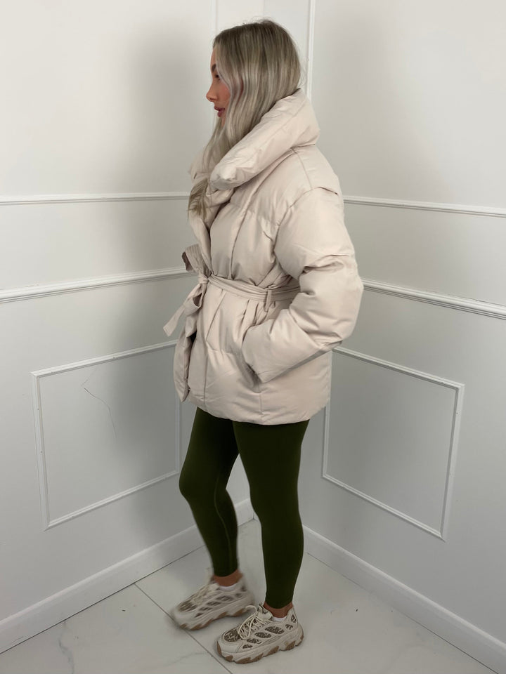 Elina | Quilted Short Jacket with Waist Belt
