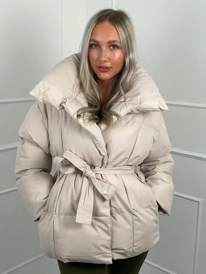 Elina | Quilted Short Jacket with Waist Belt