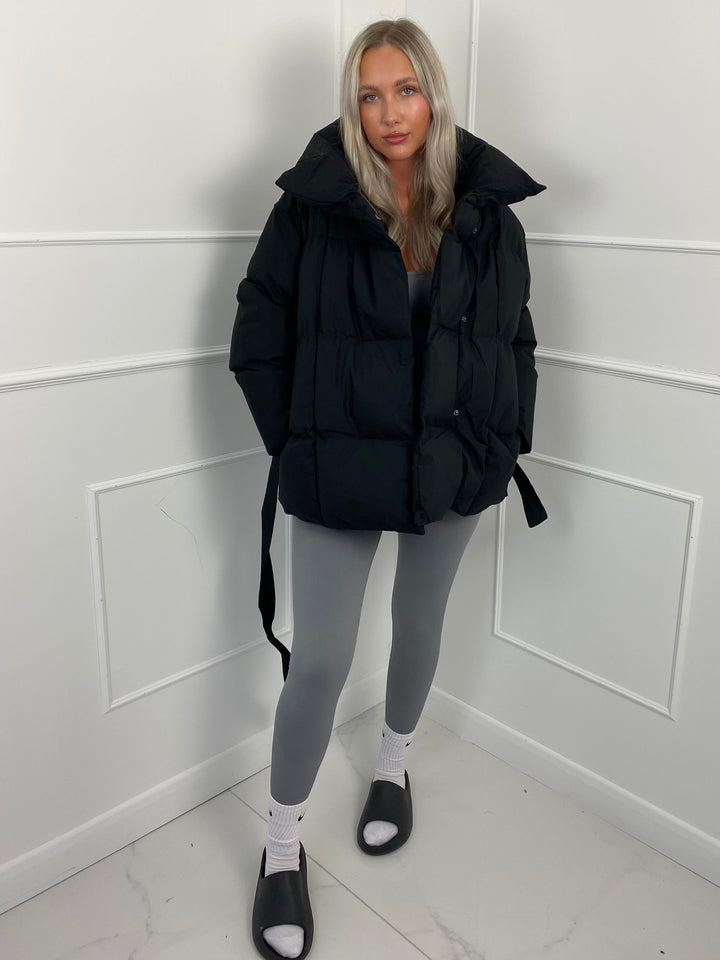 Elina | Quilted Short Jacket with Waist Belt