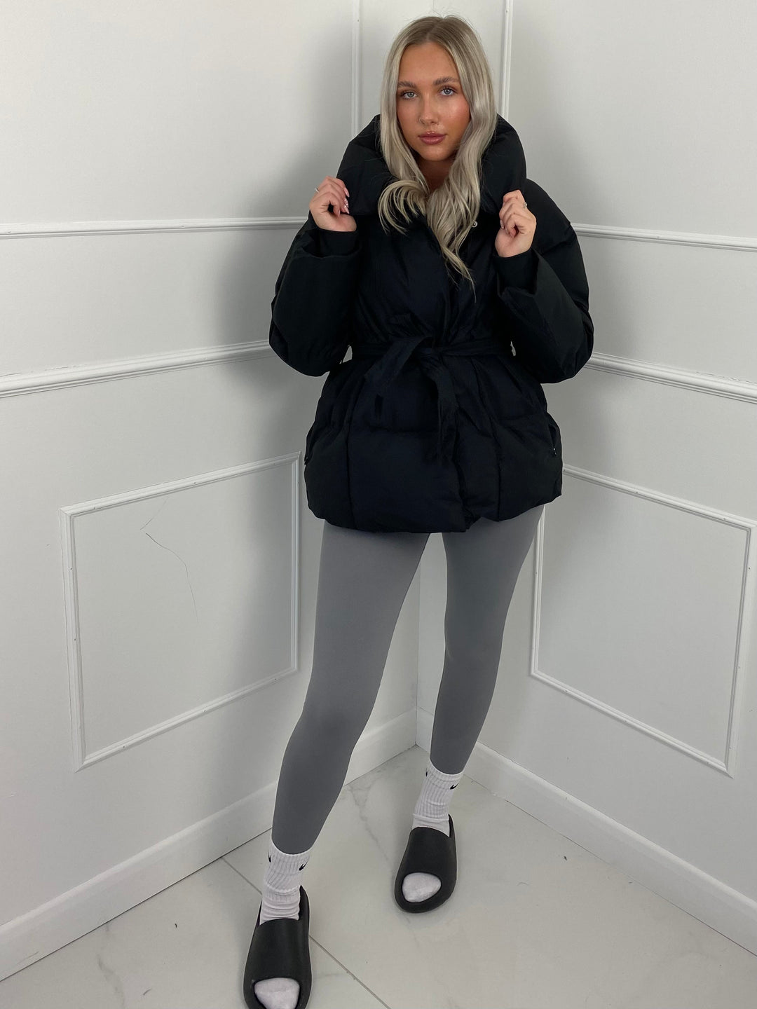 Elina | Quilted Short Jacket with Waist Belt