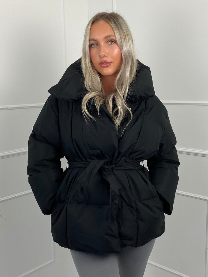 Elina | Quilted Short Jacket with Waist Belt