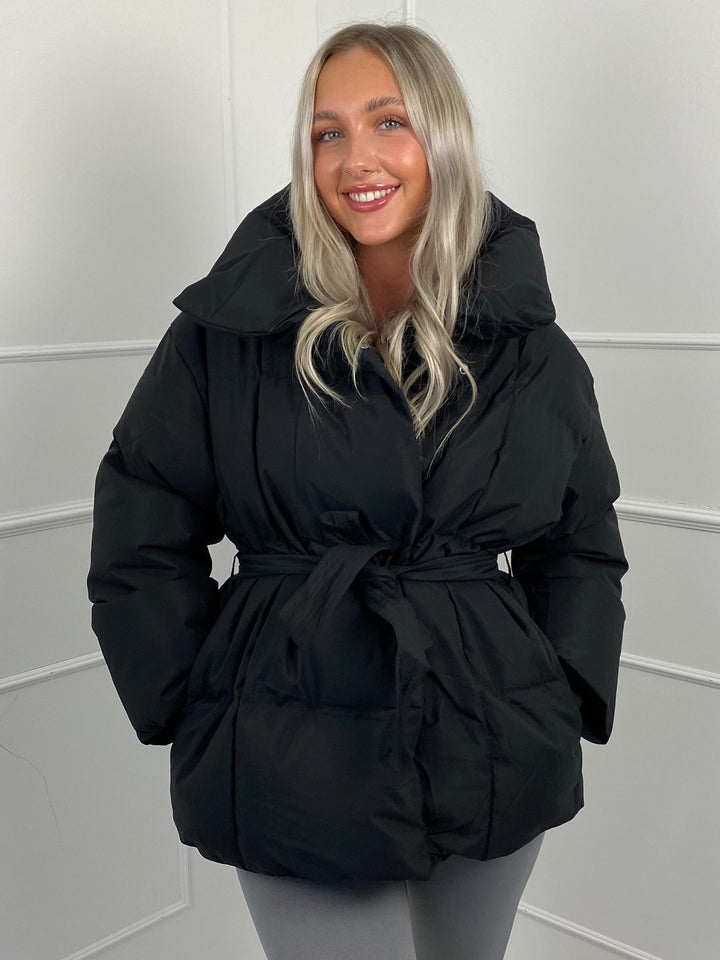 Elina | Quilted Short Jacket with Waist Belt