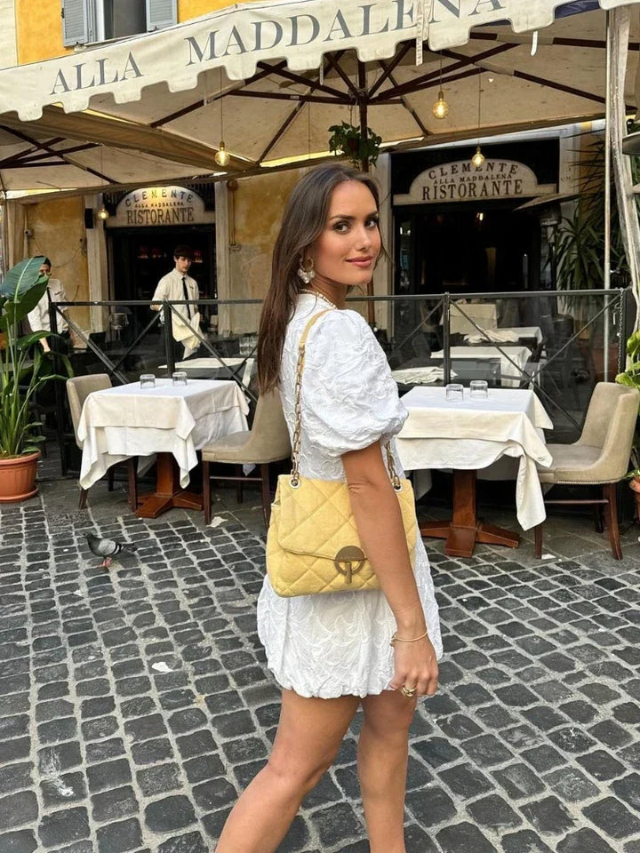 Lana | Embroidered Puff Dress