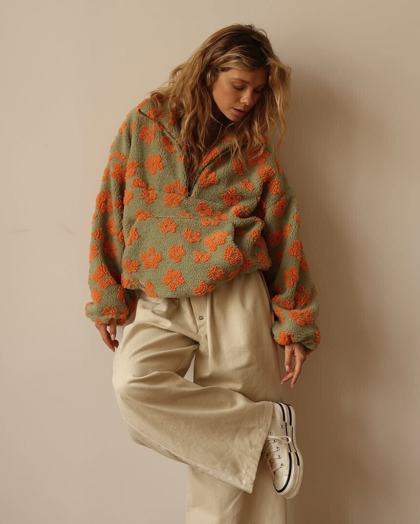 Daisy | Floral Warm Fleece Jumper