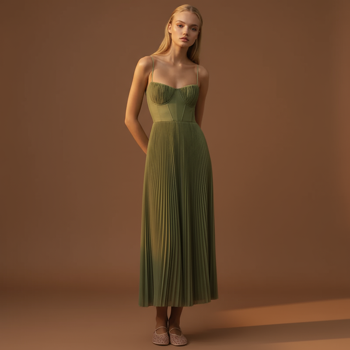 Natalia | Pleated Bustier Dress