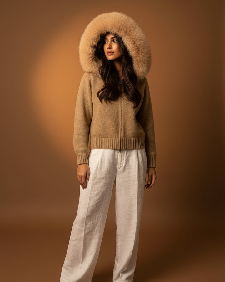 Lenora | Knitted Coat with Fur