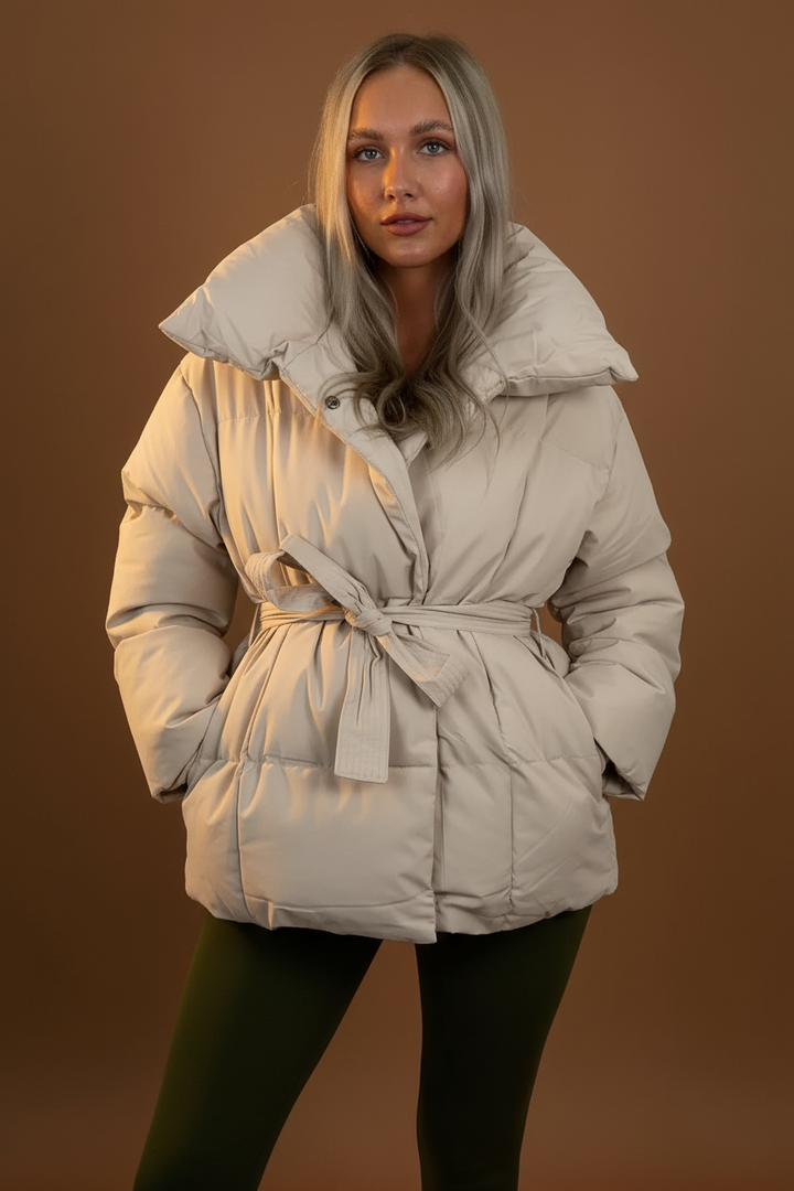 Elina | Quilted Short Jacket with Waist Belt