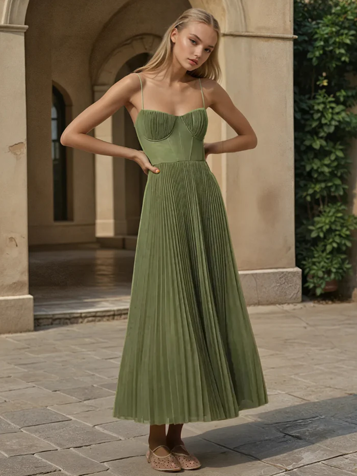 Natalia | Pleated Bustier Dress